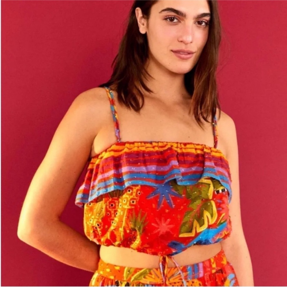 NWT Farm Rio Magic Forest Crop Top Size Small